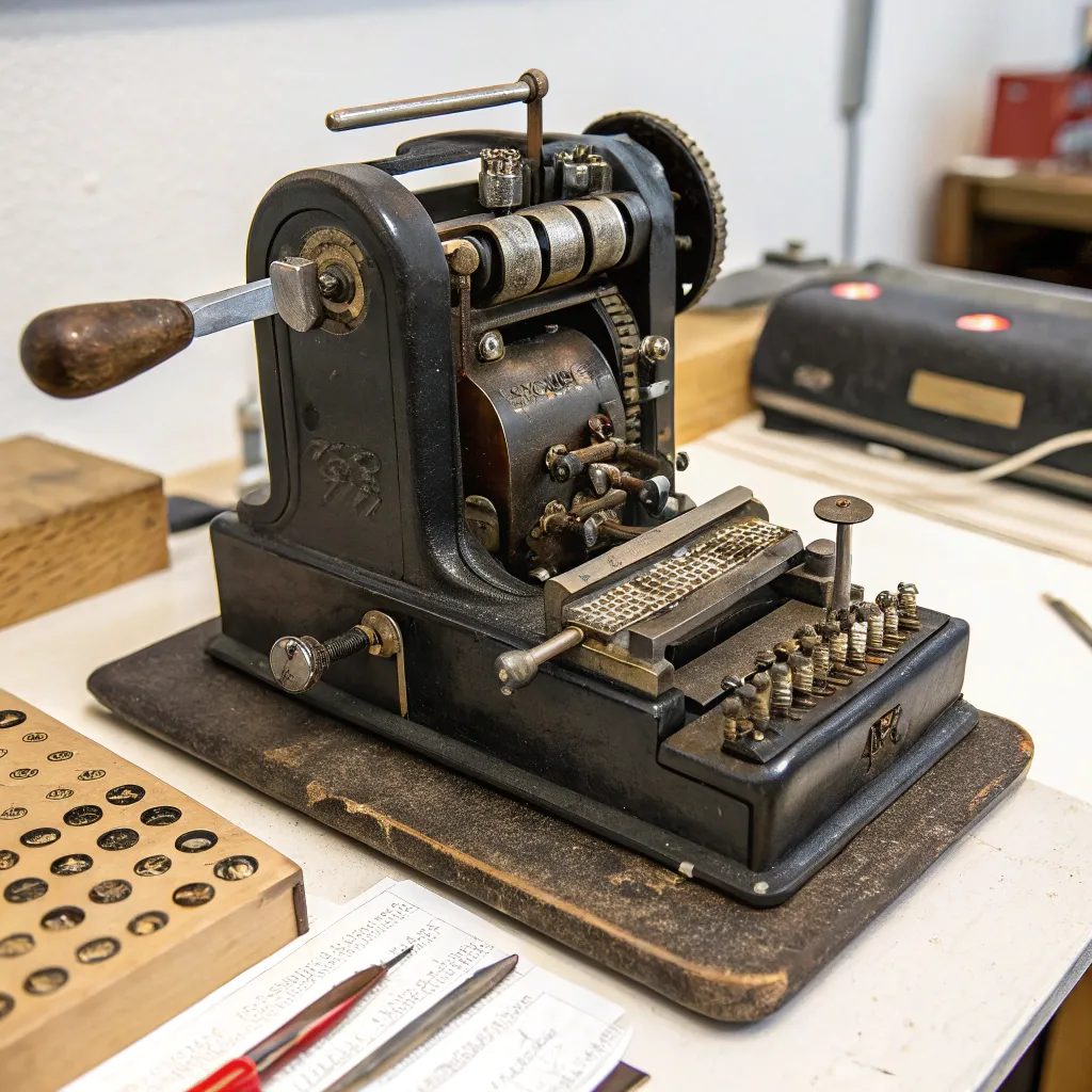 Old fashioned key duplicating machine